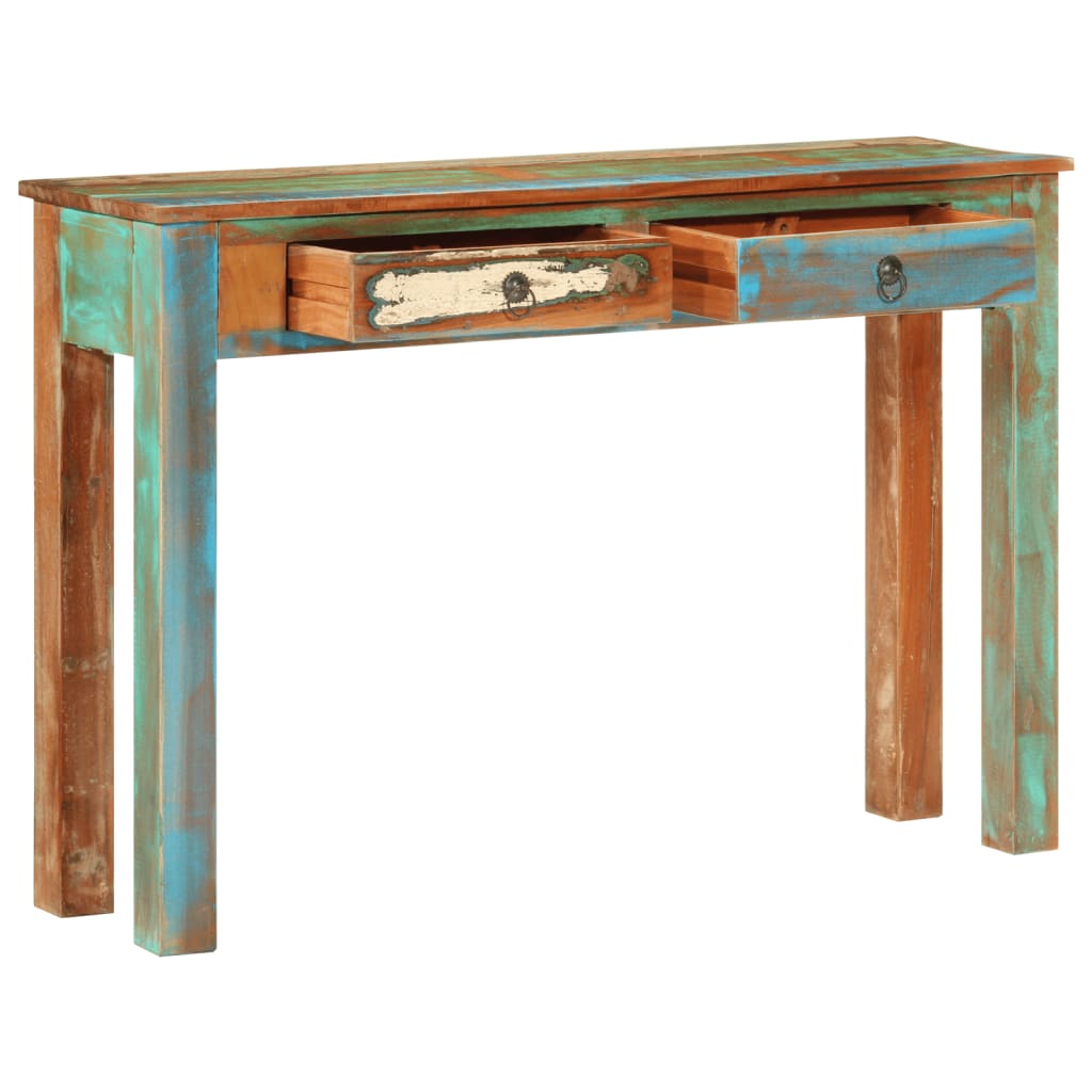 Console table 110x30x75 cm solid reclaimed wood