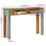 Console table 110x30x75 cm solid reclaimed wood