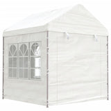 Pavillon mit weißem Dach 6,69 x 2,28 x 2,69 m aus Polyethylen