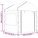 Belvédère avec toit blanc 8,92x2,28x2,69 m polyéthylène