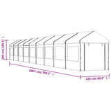 Belvédère avec toit blanc 20,07x2,28x2,69 m polyéthylène