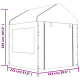 Belvédère avec toit blanc 20,07x2,28x2,69 m polyéthylène