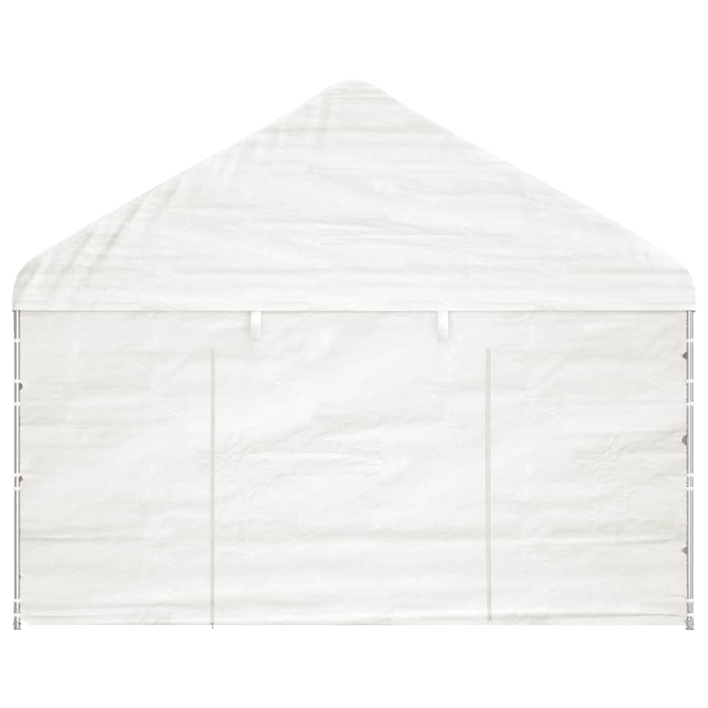 Belvédère avec toit blanc 4,46x4,08x3,22 m polyéthylène