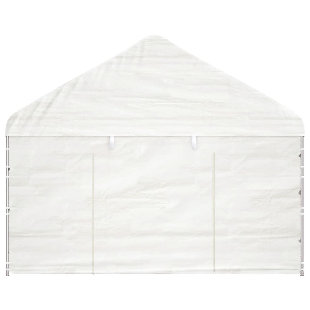 Belvédère avec toit blanc 6,69x4,08x3,22 m polyéthylène