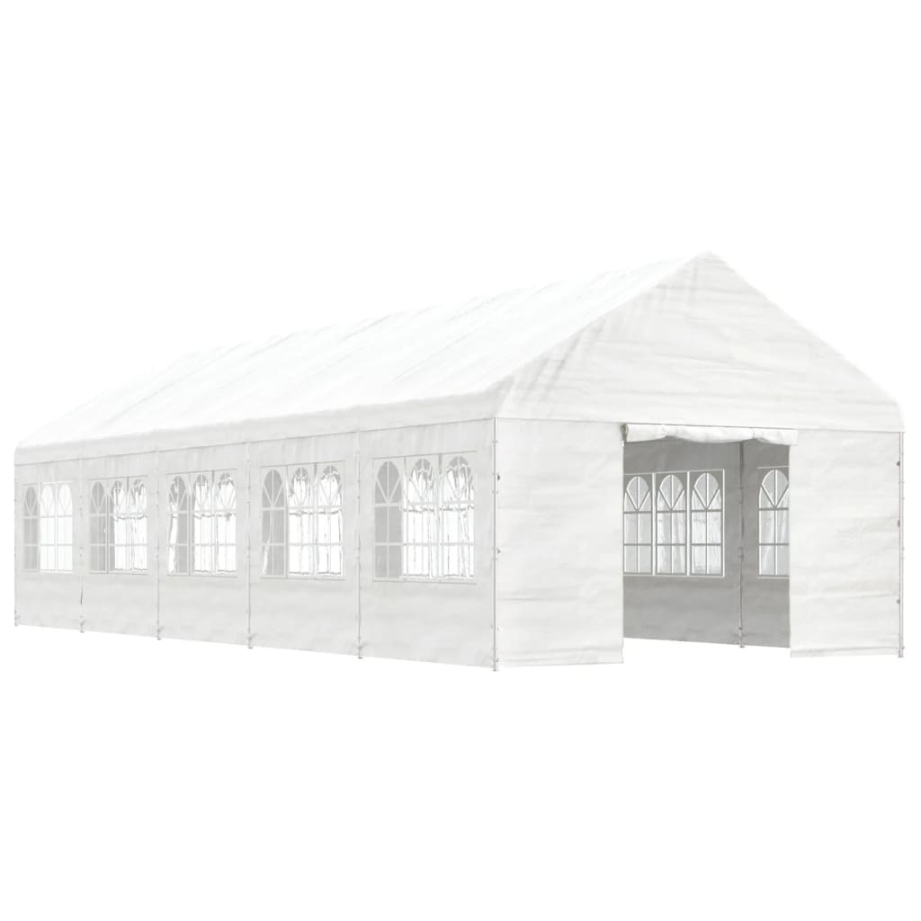 Belvédère avec toit blanc 11,15x4,08x3,22 m polyéthylène