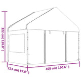 Belvédère avec toit blanc 17,84x4,08x3,22 m polyéthylène