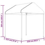 Belvédère avec toit blanc 11,15x2,28x2,69 m polyéthylène