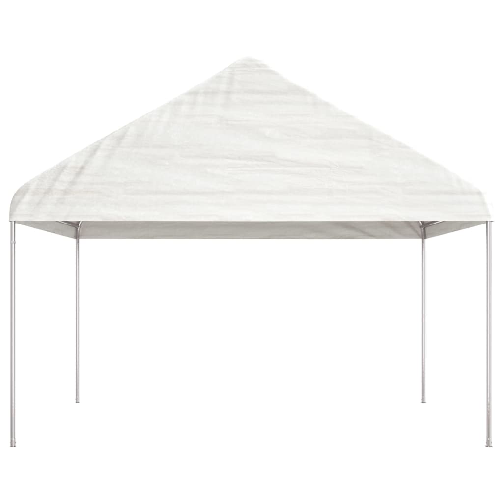 Belvédère avec toit blanc 6,69x4,08x3,22 m polyéthylène