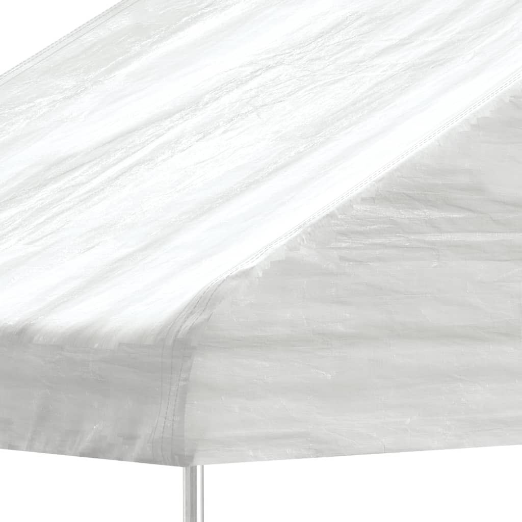 Belvédère avec toit blanc 6,69x4,08x3,22 m polyéthylène