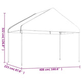 Belvédère avec toit blanc 8,92x4,08x3,22 m polyéthylène