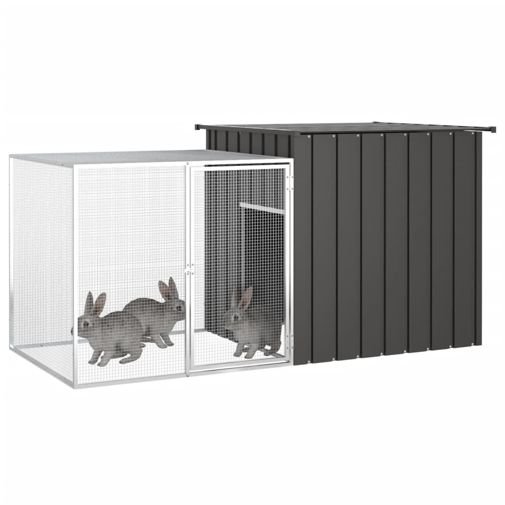 Anthracite hutch 200x91x100 cm Galvanized steel