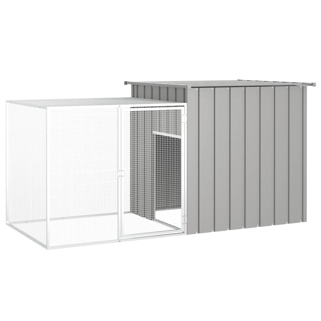 Grey Rabbit Hutch 200x91x100 cm Galvanized Steel