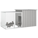 Grey Rabbit Hutch 200x91x100 cm Galvanized Steel