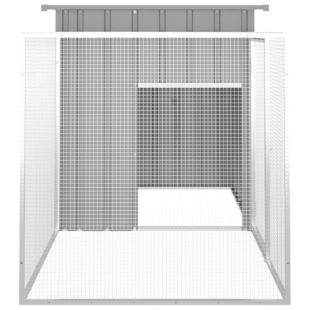 Grey Rabbit Hutch 200x91x100 cm Galvanized Steel