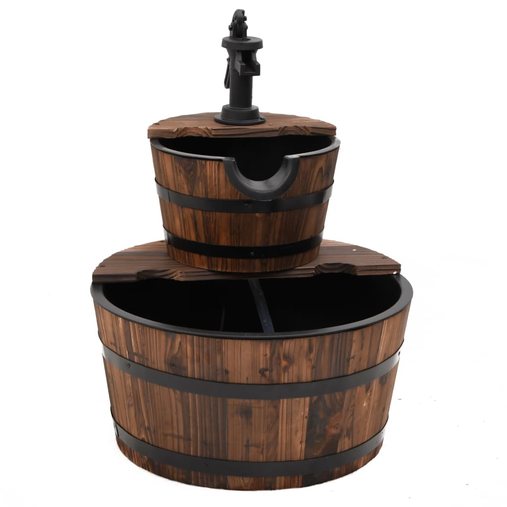 Water fountain with pump 44.5x44.5x58 cm Solid fir wood