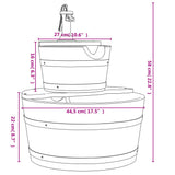 Water fountain with pump 44.5x44.5x58 cm Solid fir wood