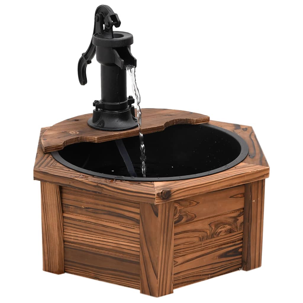 Water fountain with pump 57x57x53 cm Solid fir wood