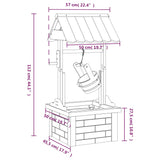 Wunschbrunnen mit Pumpe 57x50x112 cm aus massivem Tannenholz