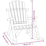 Chaise à bascule de jardin 69x96x101 cm bois massif d'épicéa