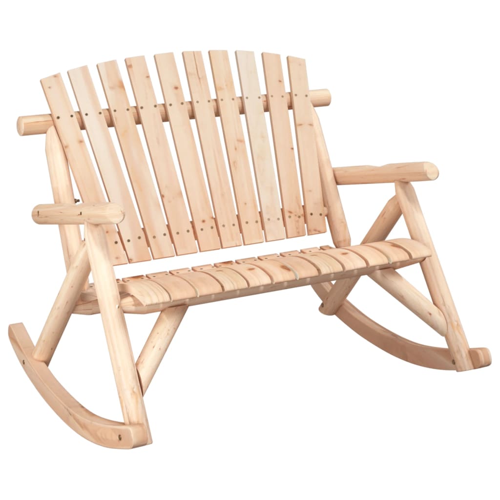 2-seater garden rocking bench 123x96x102 cm solid spruce wood