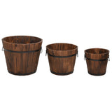 Ensemble de jardinière godet 3 pcs bois massif de sapin