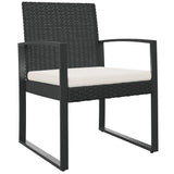 Garden dining chairs set of 2 black PP rattan