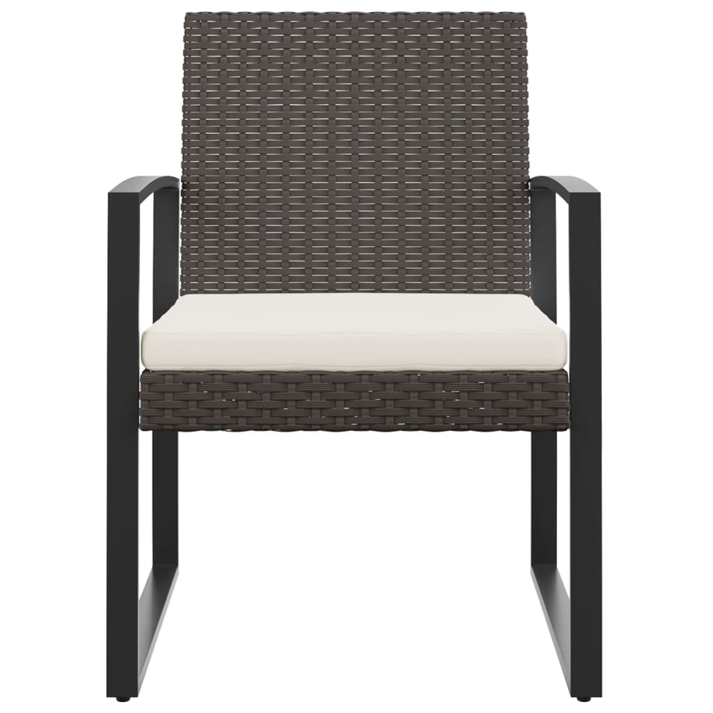 Garden dining chairs set of 2 black PP rattan