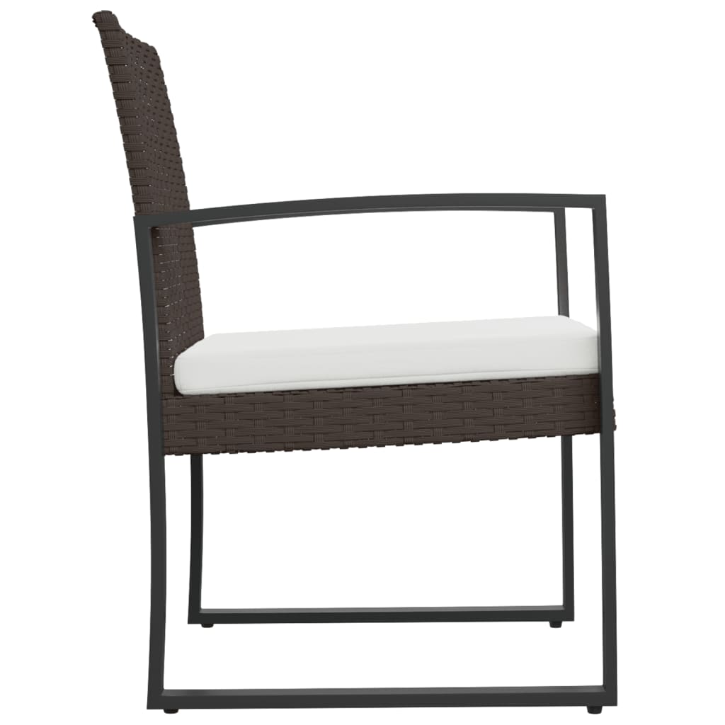 Garden dining chairs set of 2 black PP rattan