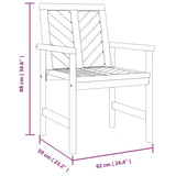 Garten-Esszimmerstühle im 4er-Set aus massivem Akazienholz