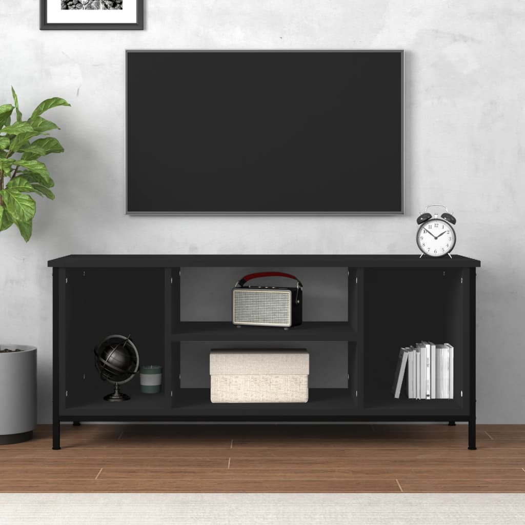 Meuble TV noir 102x35x45 cm bois d'ingénierie