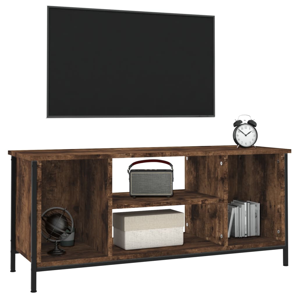 Meuble TV chêne fumé 102x35x45 cm bois d'ingénierie