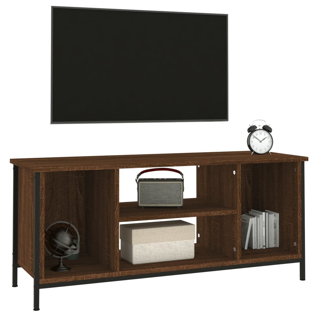 Meuble TV chêne marron 102x35x45 cm bois d'ingénierie