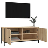 Meuble TV avec portes chêne sonoma 102x35x45 cm bois ingénierie