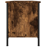 Meuble TV avec portes chêne fumé 102x35x45 cm bois d'ingénierie