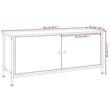 Meuble TV avec portes chêne fumé 102x35x45 cm bois d'ingénierie