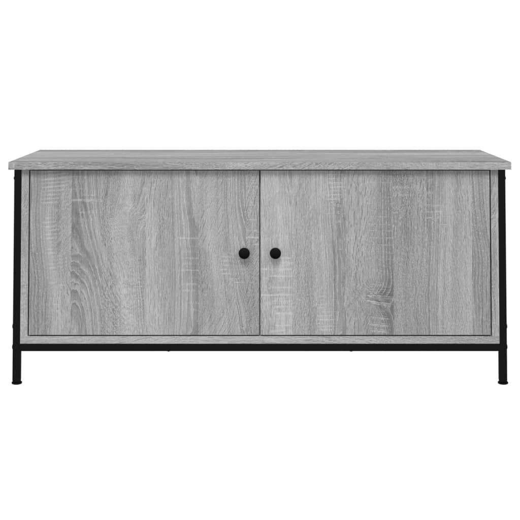 Meuble TV avec portes sonoma gris 102x35x45cm bois d'ingénierie