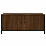 Meuble TV avec portes chêne marron 102x35x45 cm bois ingénierie