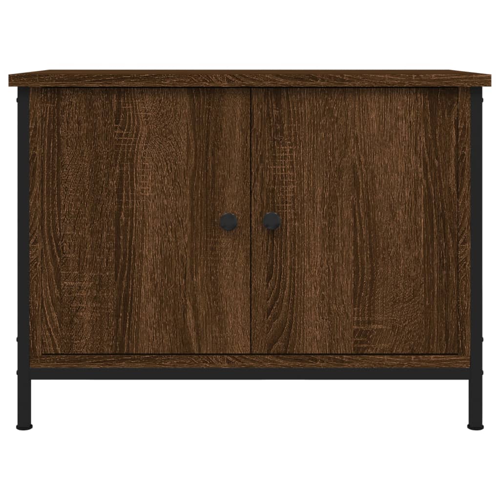 Meuble TV avec portes chêne marron 60x35x45cm bois d'ingénierie