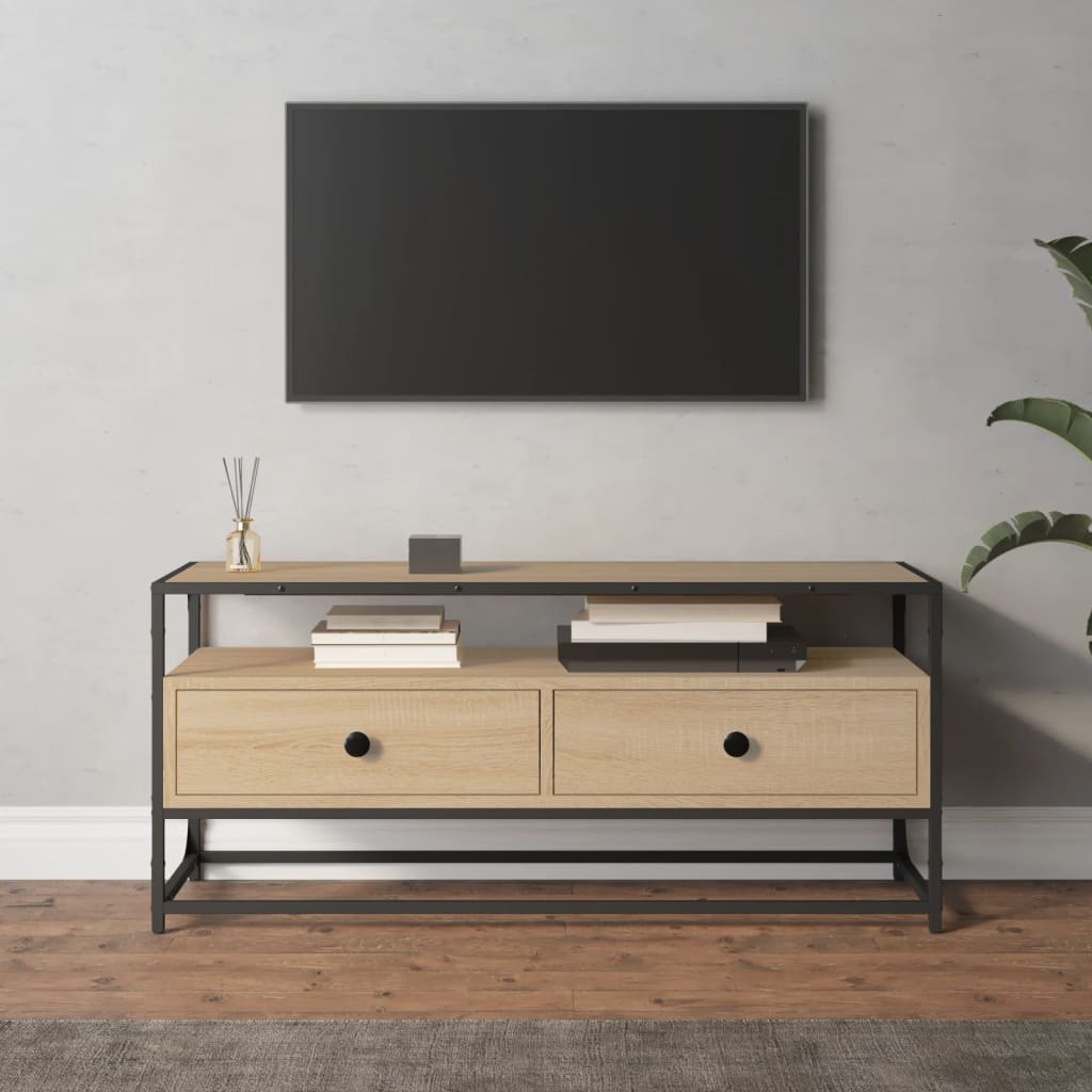 Meuble TV chêne sonoma 100x35x45 cm bois d'ingénierie