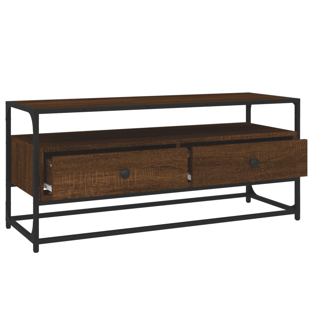 Meuble TV chêne marron 100x35x45 cm bois d'ingénierie