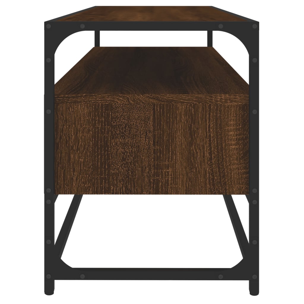 Meuble TV chêne marron 100x35x45 cm bois d'ingénierie