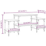 Meuble TV Chêne fumé 117x35x52 cm Bois d'ingénierie