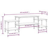 Meuble TV Chêne fumé 157x35x52 cm bois d'ingénierie