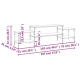 Meuble TV chêne sonoma 197x35x52 cm bois d'ingénierie