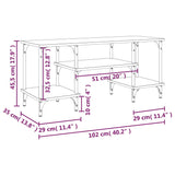 Meuble TV sonoma gris 102x35x45,5 cm bois d'ingénierie