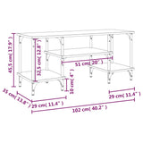 Meuble TV chêne marron 102x35x45,5 cm bois d'ingénierie