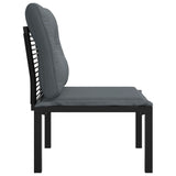 Chaise de jardin avec coussins noir/gris résine tressée