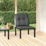 Chaise de jardin avec coussins noir/gris résine tressée