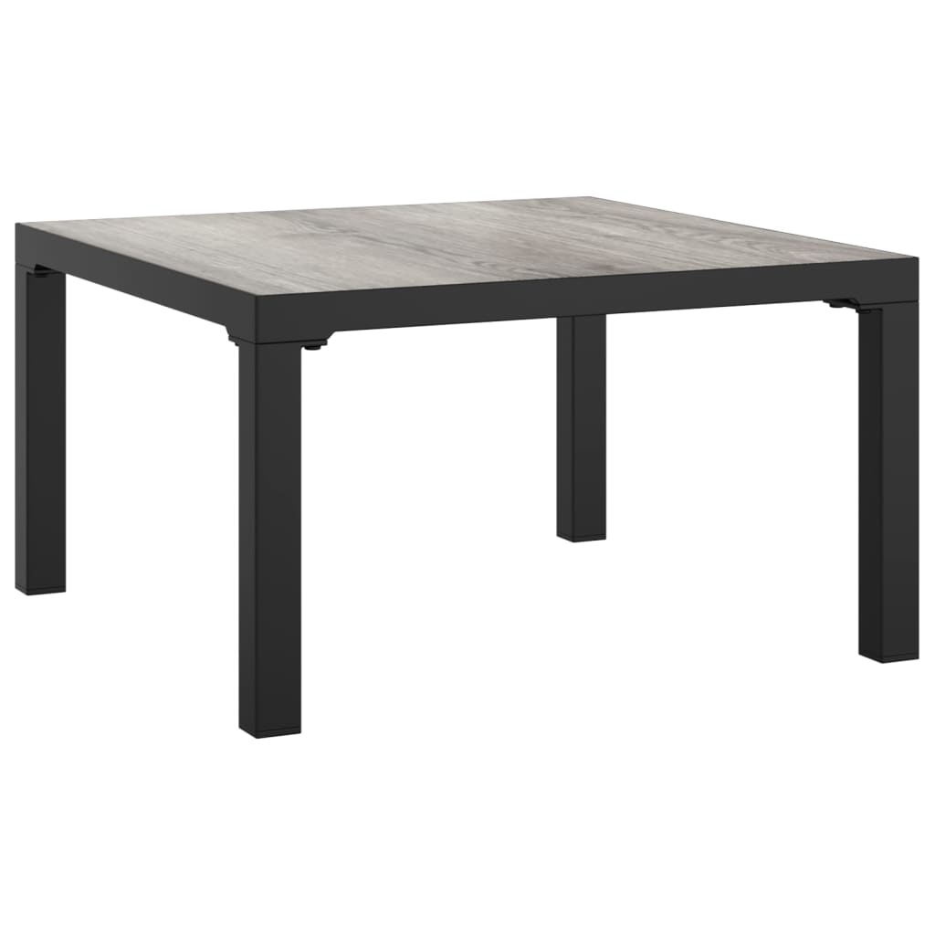 Table basse de jardin gris 55x55x31 cm DPC et acier