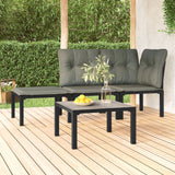 Grauer Garten-Couchtisch 55x55x31 cm DPC und Stahl